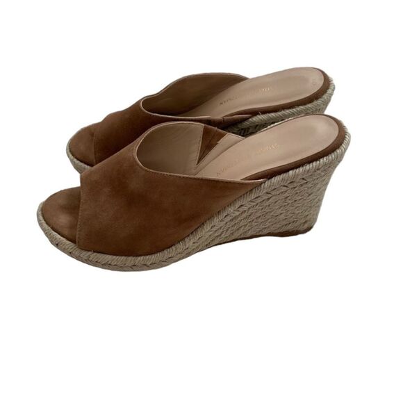 Stuart Weitzman Suede Wedges Wanda Slip-On - Picture 1 of 10